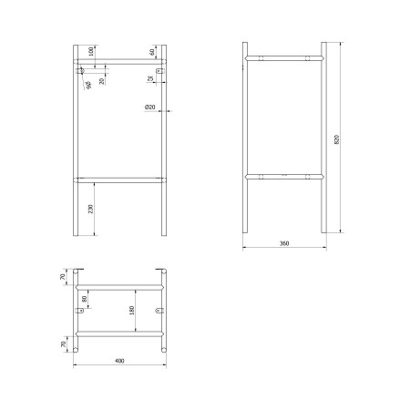 Sapho Puno konsola pod umywalkę 400x820x360mm złoty mat SKA570-5
