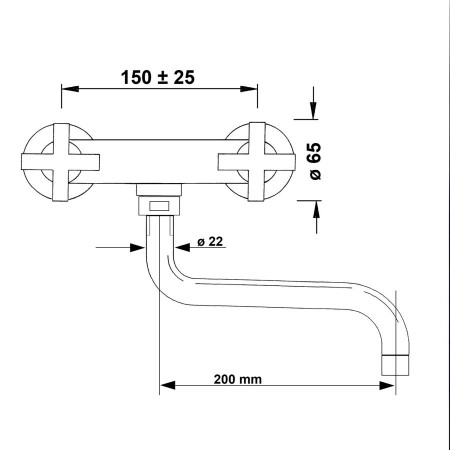 Sapho Trax bateria ścienna chrom 606