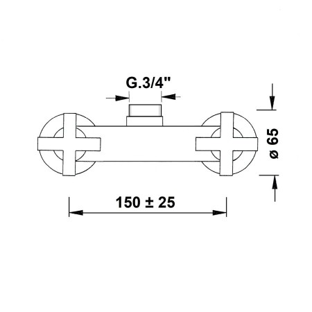 Sapho Trax bateria prysznicowa ścienna do zestawu 990e chrom 686R