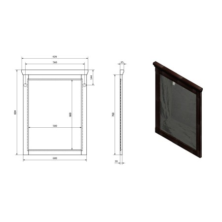Sapho Cross lustro w drewnianej ramie 60x80cm buk CR311