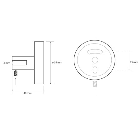 Sapho X-ROUND E para chwytów półki bez szkła 8 mm chrom XR009