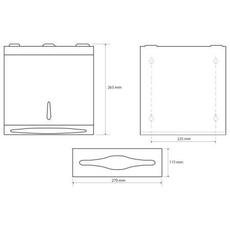 Sapho Zasobnik na ręczniki papierowe 270x265x115mm stal nierdz. polerowana XP047