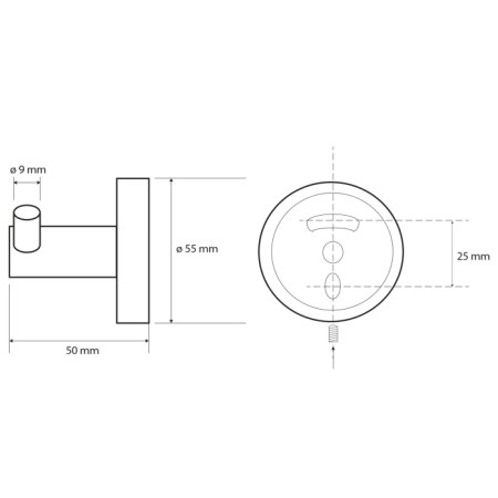 Sapho X-ROUND BLACK wieszak podwójny czarny XB203