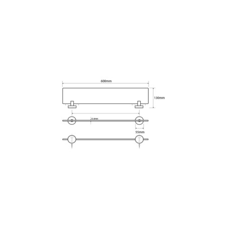 Sapho X-STEEL połka szklana 600cm stal nierdzewna szczotkowana XS601