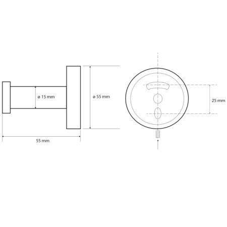 Sapho X-ROUND E wieszak prosty chrom XR203