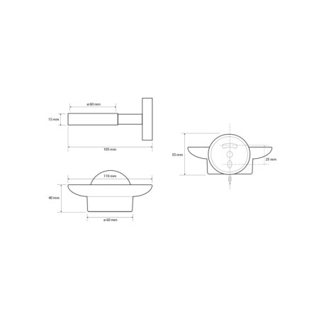 Sapho X-ROUND mydelniczka szklana chrom XR803