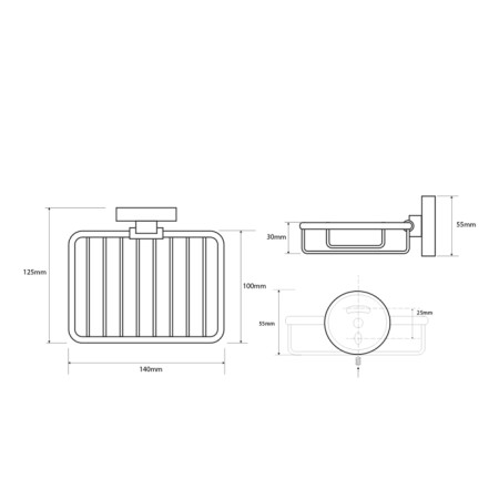 Sapho X-ROUND mydelniczka druciana chrom XR801