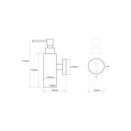 Sapho X-STEEL dozownik mydła 150ml stal nierdzewna XS100