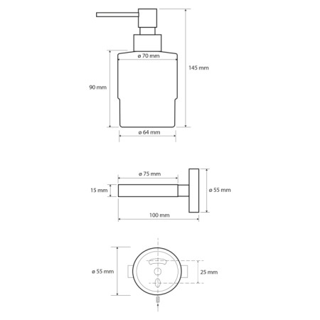 Sapho X-ROUND dozownik mydła MINI 200ml chrom XR103