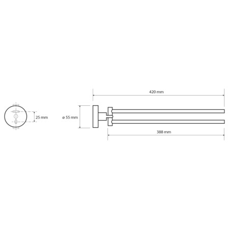 Sapho X-ROUND podwójny wieszak na ręczniki 420mm chrom XR405