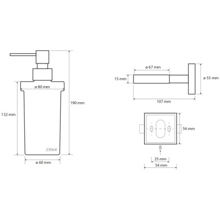 Sapho X-SQUARE dozownik mydła 250ml chrom XQ100