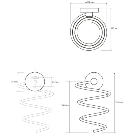 Sapho X-ROUND uchwyt na suszarkę spiralowy chrom XR002