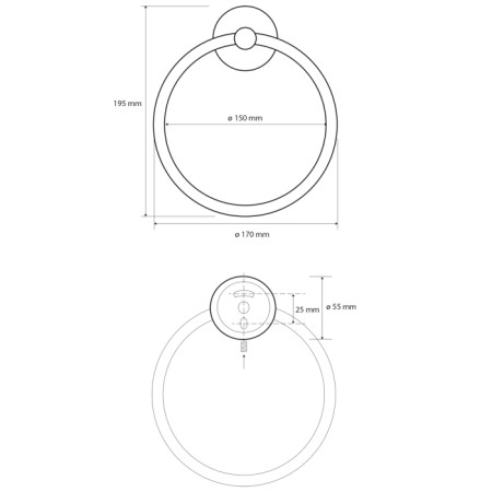 Sapho X-ROUND BLACK wieszak na ręczniki koło czarny XB402