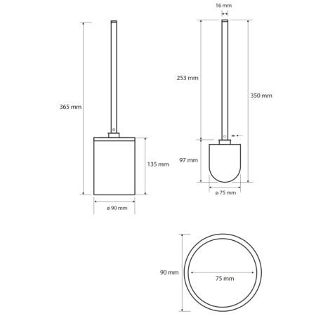 Sapho X-ROUND WHITE szczotka WC stojąca biała XW302