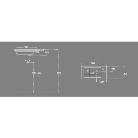 Aqualine ZUNO 50 umywalka meblowa 50x25cm 9050