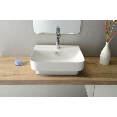 Isvea SOTT AQUA umywalka wpuszczana w blat 48x42cm biała 10SQ50048
