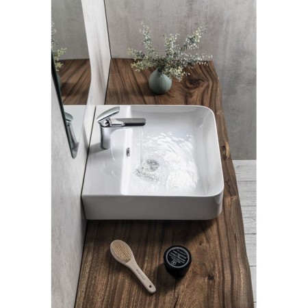 Isvea SOTT AQUA umywalka wisząca/nablatowa 51x50cm biała 10SQ51051