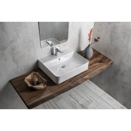 Isvea SOTT AQUA umywalka wisząca/nablatowa 61x50cm biała 10SQ51061