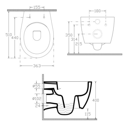 Isvea SENTIMENTI miska WC wisząca Rimless 51x36 cm biały 10AR02007