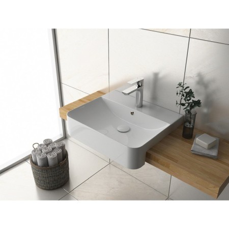Isvea SOTT AQUA umywalka wpuszczana w blat 59x49cm biała 10SQ51058