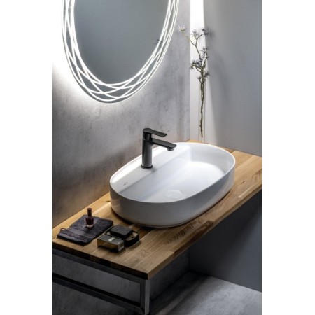 Isvea INFINITY OVAL umywalka ceramiczna nablatowa 60x40cm biały 10NF65060
