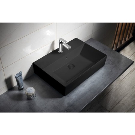 Isvea SISTEMA umywalka ceramiczna 60x42cm czarny mat 10SF50060-2N