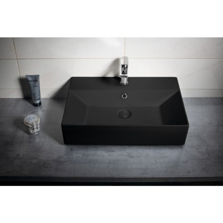 Isvea SISTEMA umywalka ceramiczna 60x42cm czarny mat 10SF50060-2N