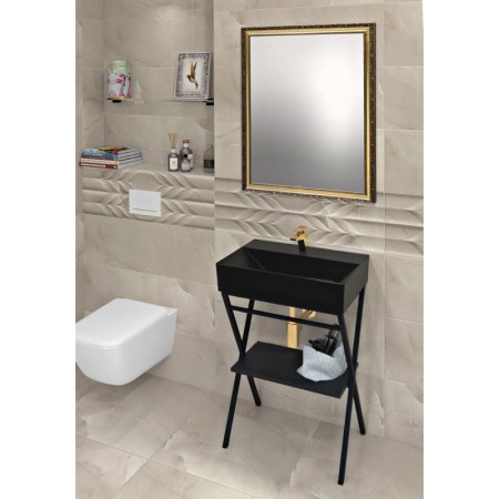 Isvea SISTEMA umywalka ceramiczna 60x42cm czarny mat 10SF50060-2N