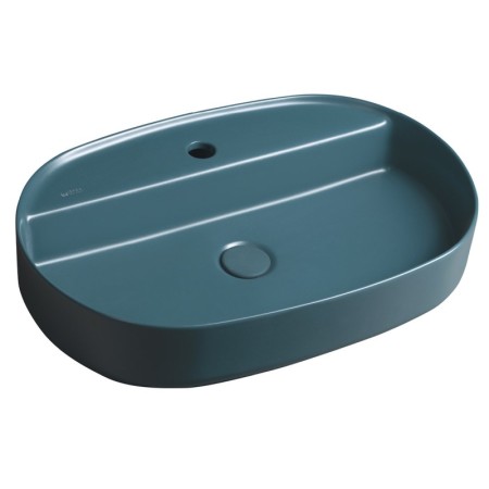 Isvea INFINITY OVAL umywalka ceramiczna nablatowa 60x40cm petrol mat 10NF65060-2P