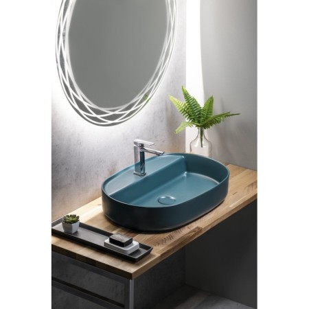 Isvea INFINITY OVAL umywalka ceramiczna nablatowa 60x40cm petrol mat 10NF65060-2P
