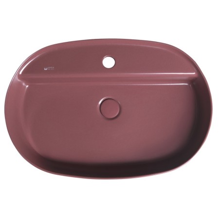 Isvea INFINITY OVAL umywalka ceramiczna nablatowa 60x40cm maroon red mat 10NF65060-2R