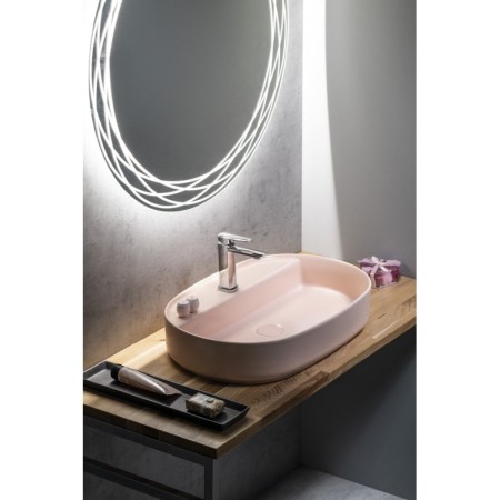 Isvea INFINITY OVAL umywalka ceramiczna nablatowa 60x40cm salmon 10NF65060-2S