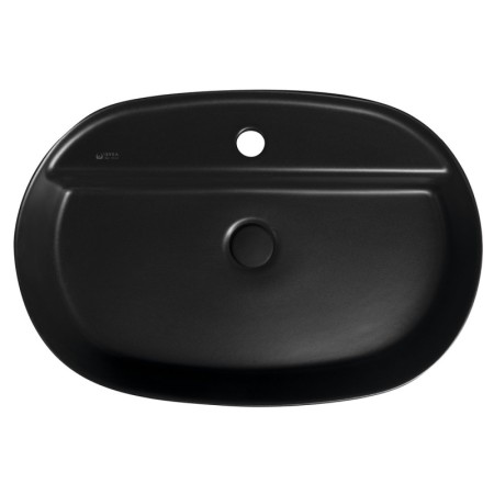 Isvea INFINITY OVAL umywalka ceramiczna nablatowa 60x40cm czarny mat 10NF65060-2N