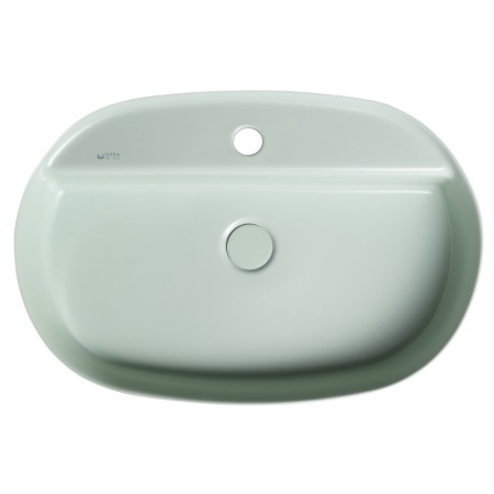 Isvea INFINITY OVAL umywalka ceramiczna nablatowa 60x40cm mint 10NF65060-2T