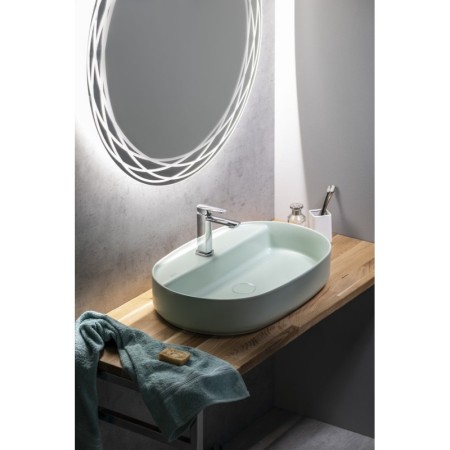 Isvea INFINITY OVAL umywalka ceramiczna nablatowa 60x40cm mint 10NF65060-2T