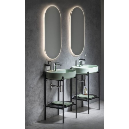 Isvea INFINITY OVAL umywalka ceramiczna nablatowa 60x40cm mint 10NF65060-2T