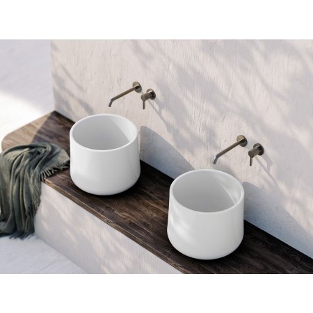 Isvea Allegro umywalka ceramiczna wysoka średnica 42cm biały 10AL66042