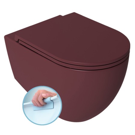 Isvea Infinity miska wc wisząca Rimless 365x53cm maroon red mat 10NF02004-2R