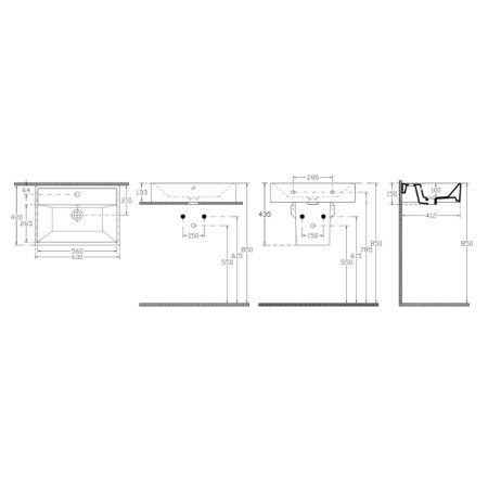 Isvea SISTEMA umywalka ceramiczna 60x42cm biała 10SF50060