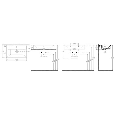 Isvea SISTEMA umywalka ceramiczna 70x42cm biała 10SF50070