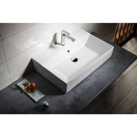 Isvea SISTEMA umywalka ceramiczna 70x42cm biała 10SF50070