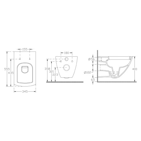 Isvea PURITY WC wiszące 35x555cm biały 10PL02007