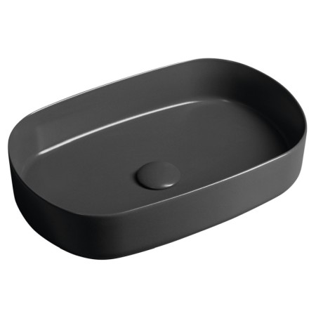 Isvea INFINITY OVAL umywalka ceramiczna nablatowa 55x36cm antracyt 10NF65055-2C