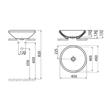 Creavit MINIMAL umywalka na blat 45x16 cm złoto (MN045.00010) MN045-AK00