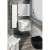 Sapho PULSE szafka z lustrem oświetlenie LED 75x80x17cm prawa biała/antracyt PU078-3034