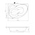 Aqualine CIDLINA 150 wanna 150x105x45cm bez nóżek lewa biały G3618