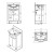 Aqualine KERAMIA FRESH szafka umywalkowa 511x74x34cm dąb platin 50058