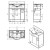 Aqualine KERAMIA FRESH szafka umywalkowa 74.5x74x347cm dąb platin 50083