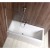Aqualine VILMA parawan wannowy 60x140cm chrom lewy szkło matowe AQ6018L