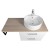Aqualine VEGA zestaw do łazienki szerokość 97.5 cm biały/dąb platin VG064-02